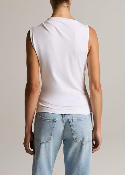 Pima Cotton Draped Sleeveless Top - US 6597