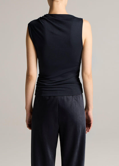 Pima Cotton Draped Sleeveless Top - US 3827