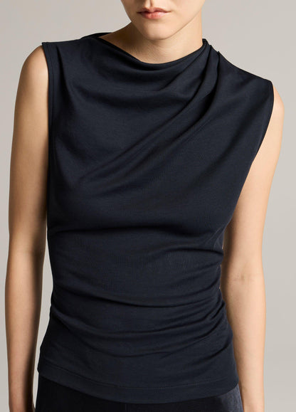 Pima Cotton Draped Sleeveless Top - US 3827