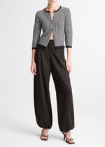 Pintuck High-Rise Wide-Leg Drawcord-Hem Pant - US 6131