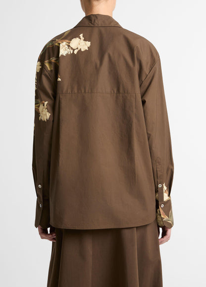 Placed Iris Cotton Button-Front Shirt - US 4398