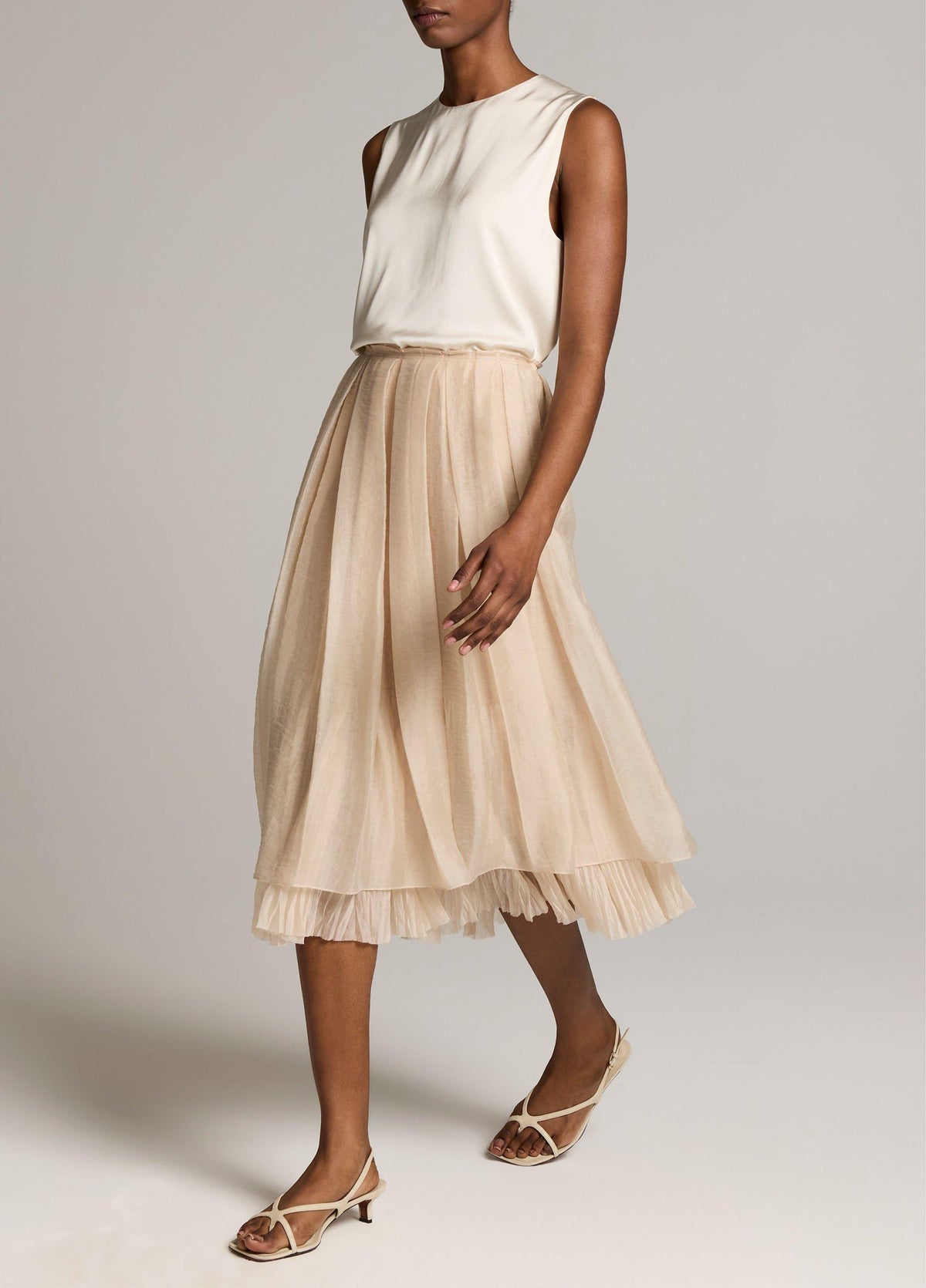 Pleated Layered Skirt - US 5067