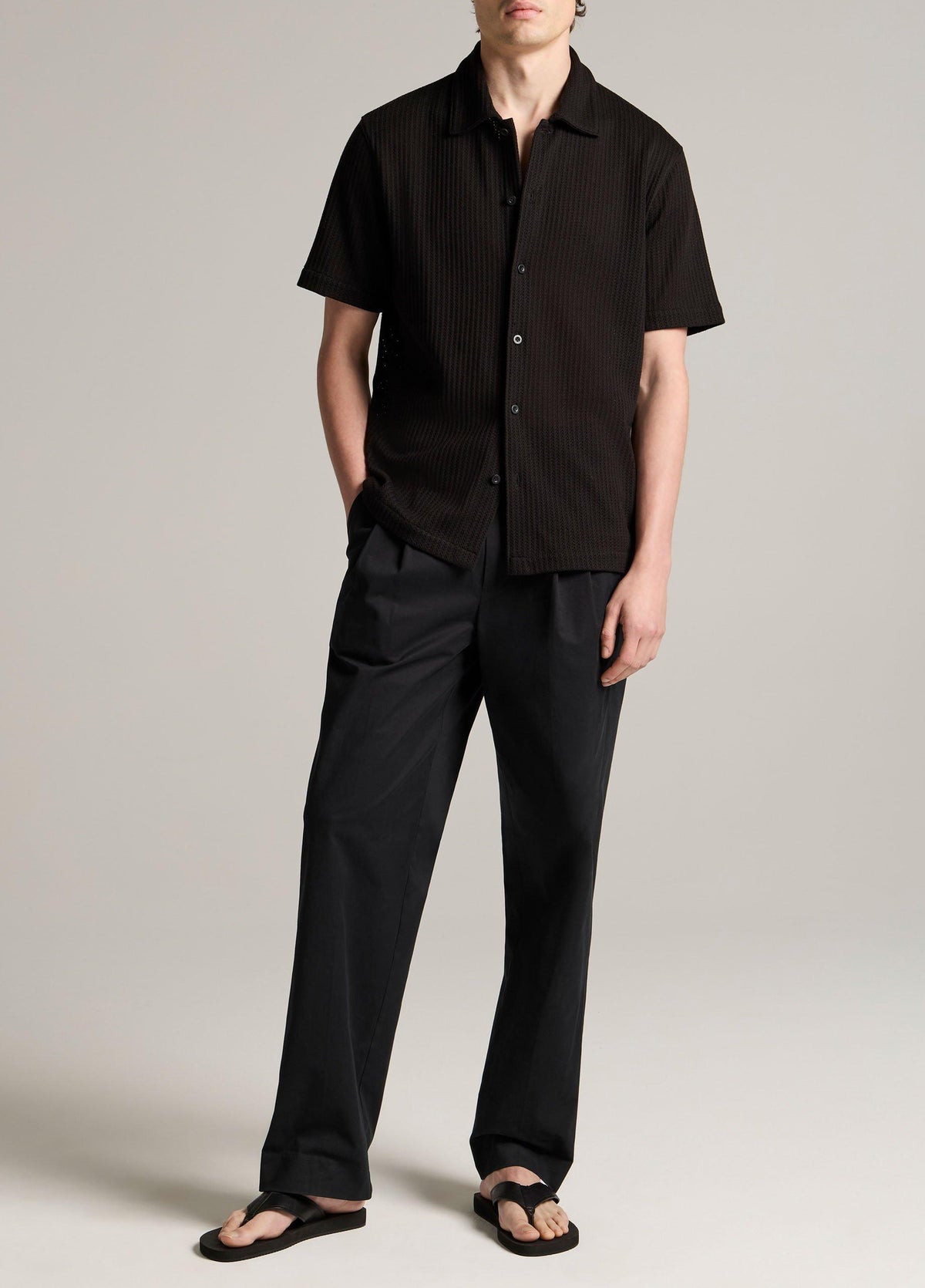 Pointelle Cotton-Blend Button-Front Shirt - US 3304