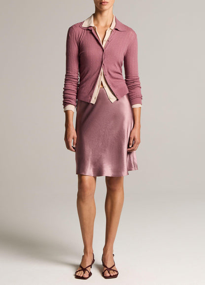 Pointelle Wool Collared Cardigan - US 6196