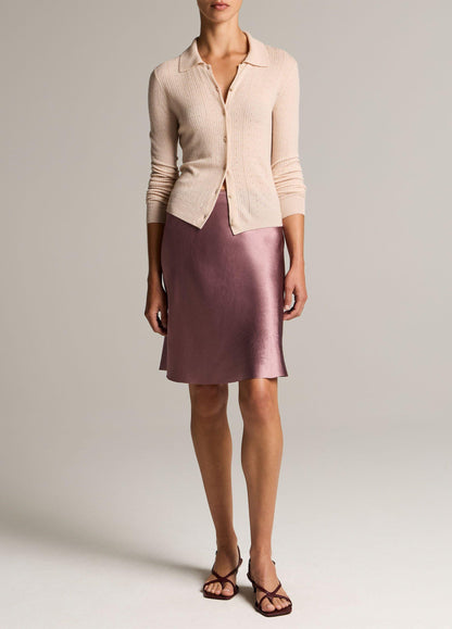Pointelle Wool Collared Cardigan - US 3019