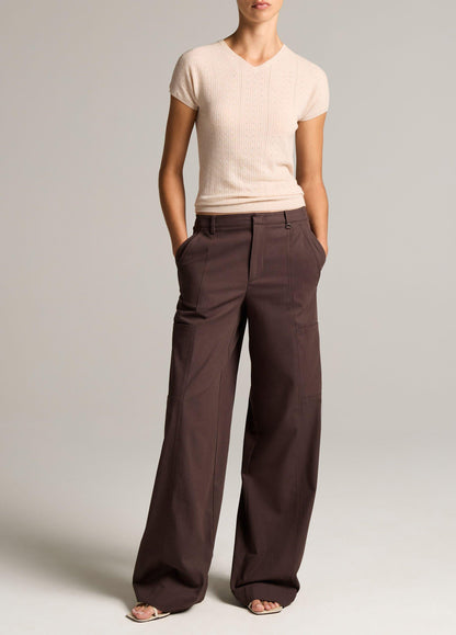 Pointelle Wool Short-Sleeve Sweater - US 0396