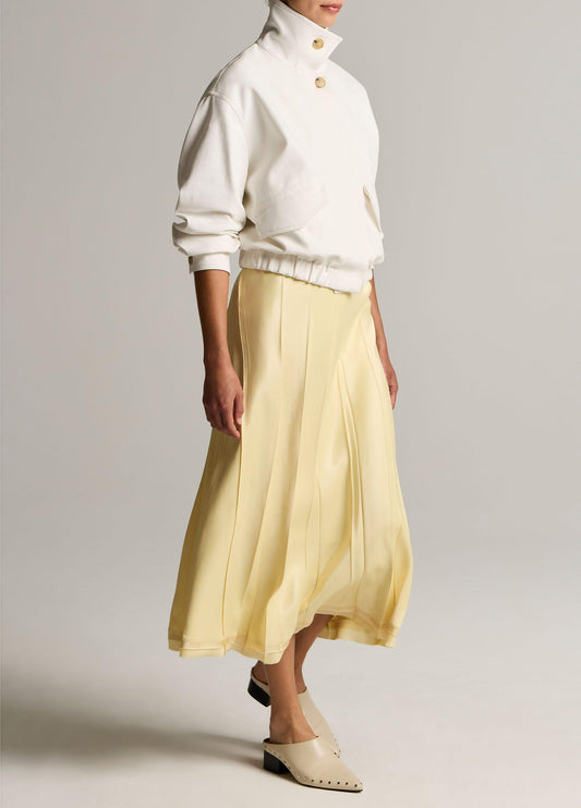 Raw-Edge Satin Skirt - US 2792