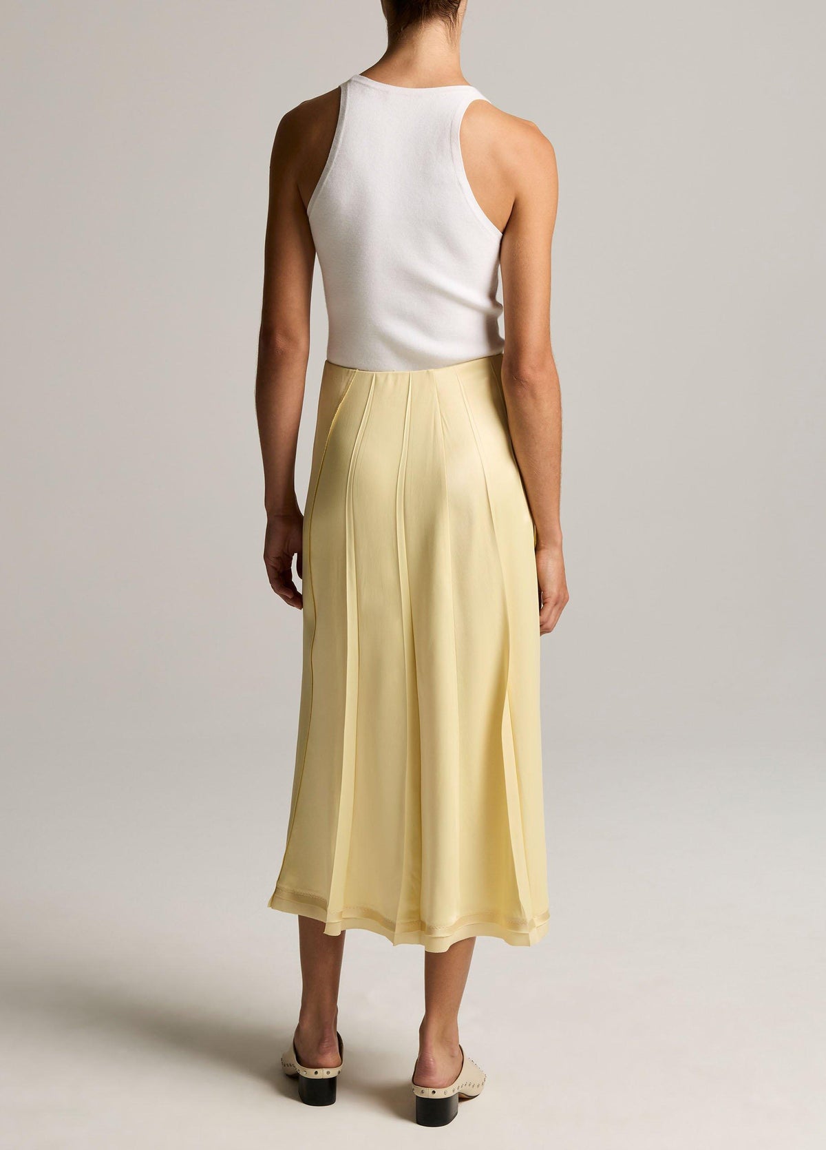 Raw-Edge Satin Skirt - US 2792