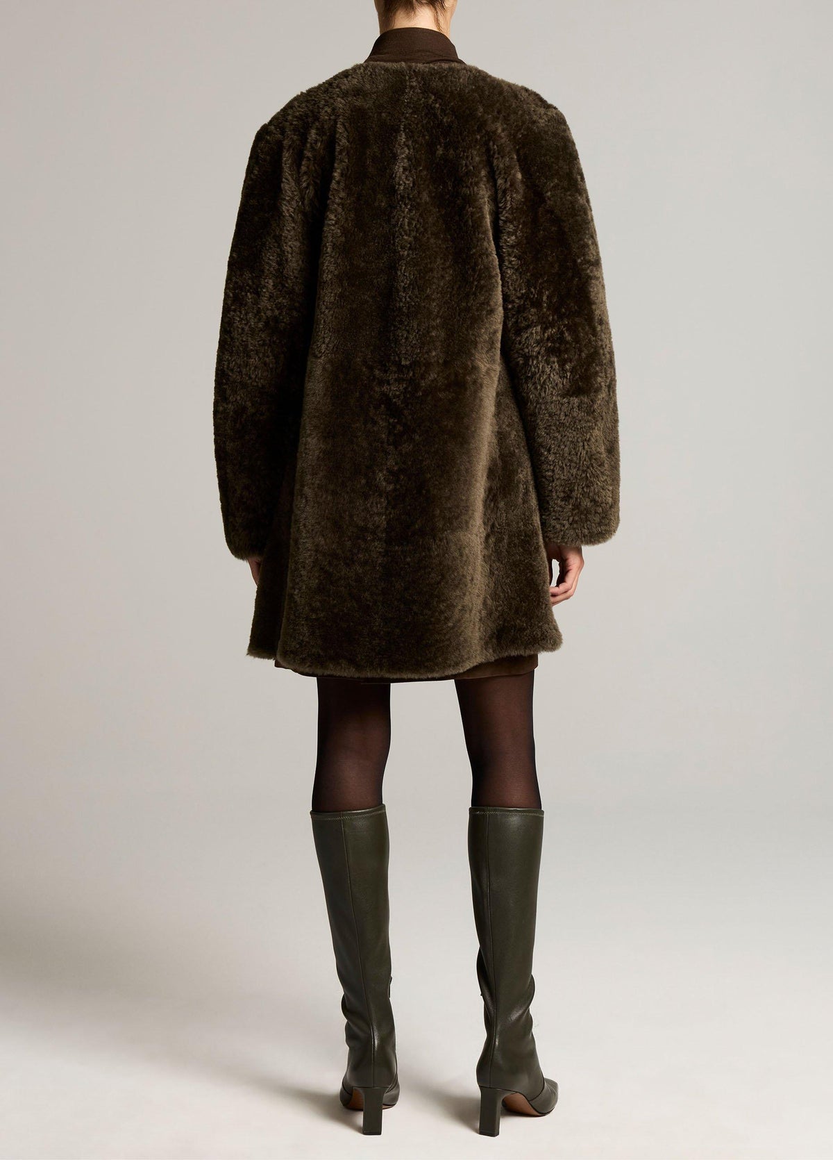 Reversible Shearling Car Coat - US 0842