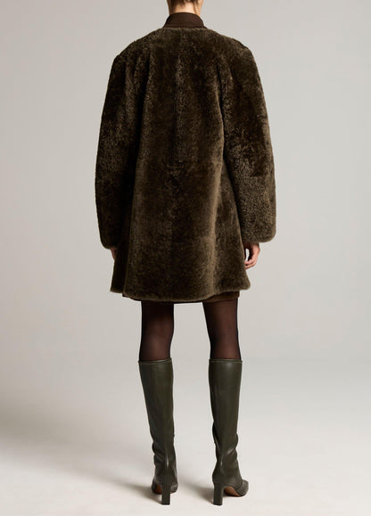 Reversible Shearling Car Coat - US 0842