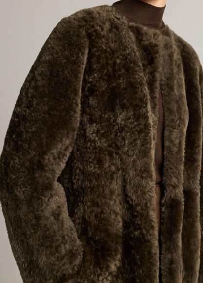 Reversible Shearling Car Coat - US 0842