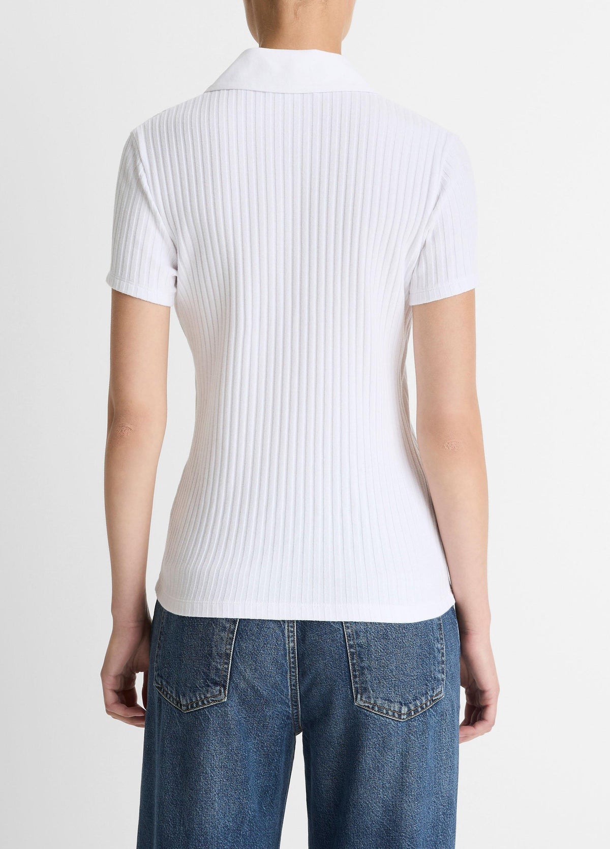 Ribbed Cotton-Blend Polo Shirt - US 8349