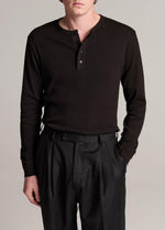 Ribbed Cotton Henley - US 0765