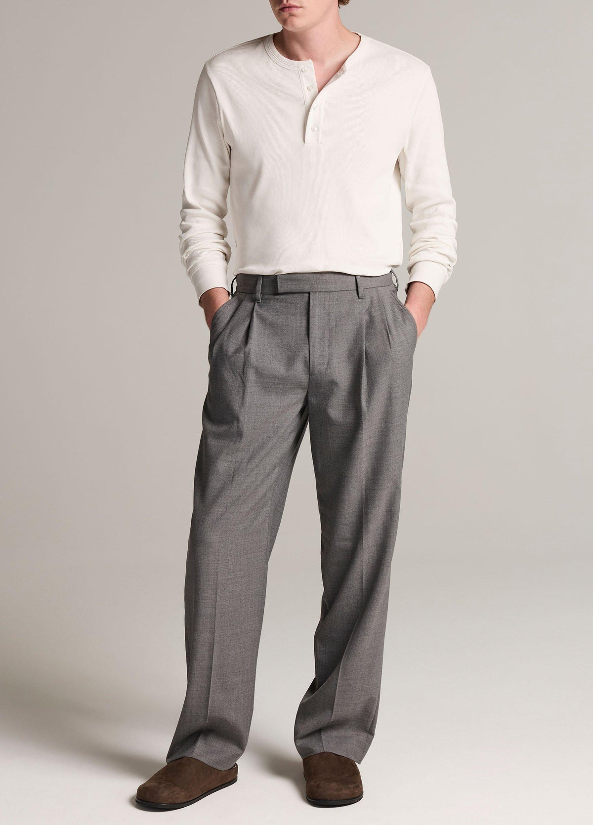 Ribbed Cotton Henley - US 3177