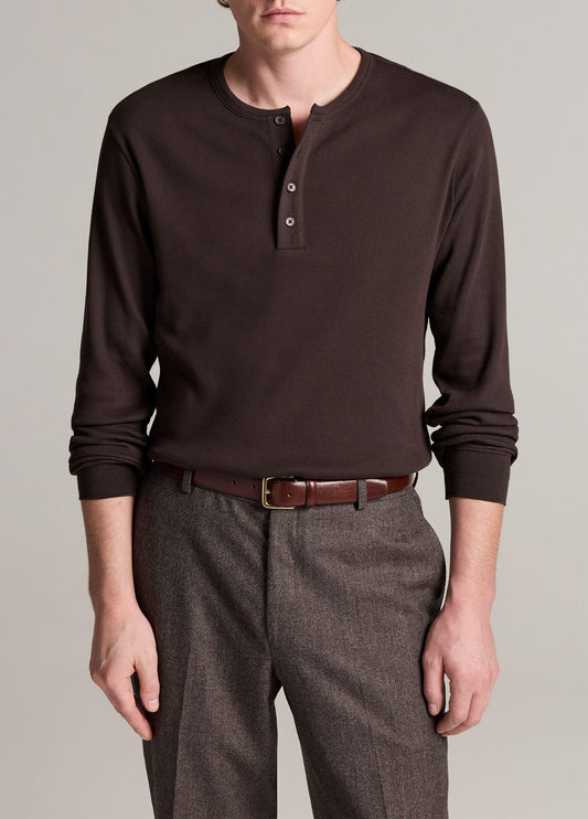 Ribbed Cotton Henley - US 6054