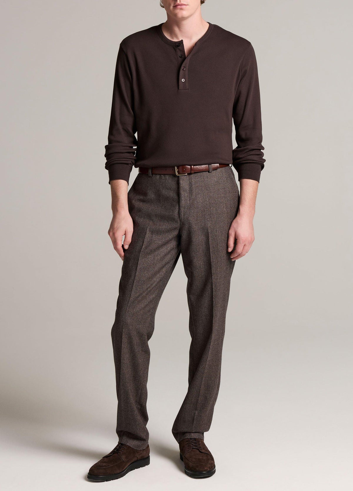 Ribbed Cotton Henley - US 6054