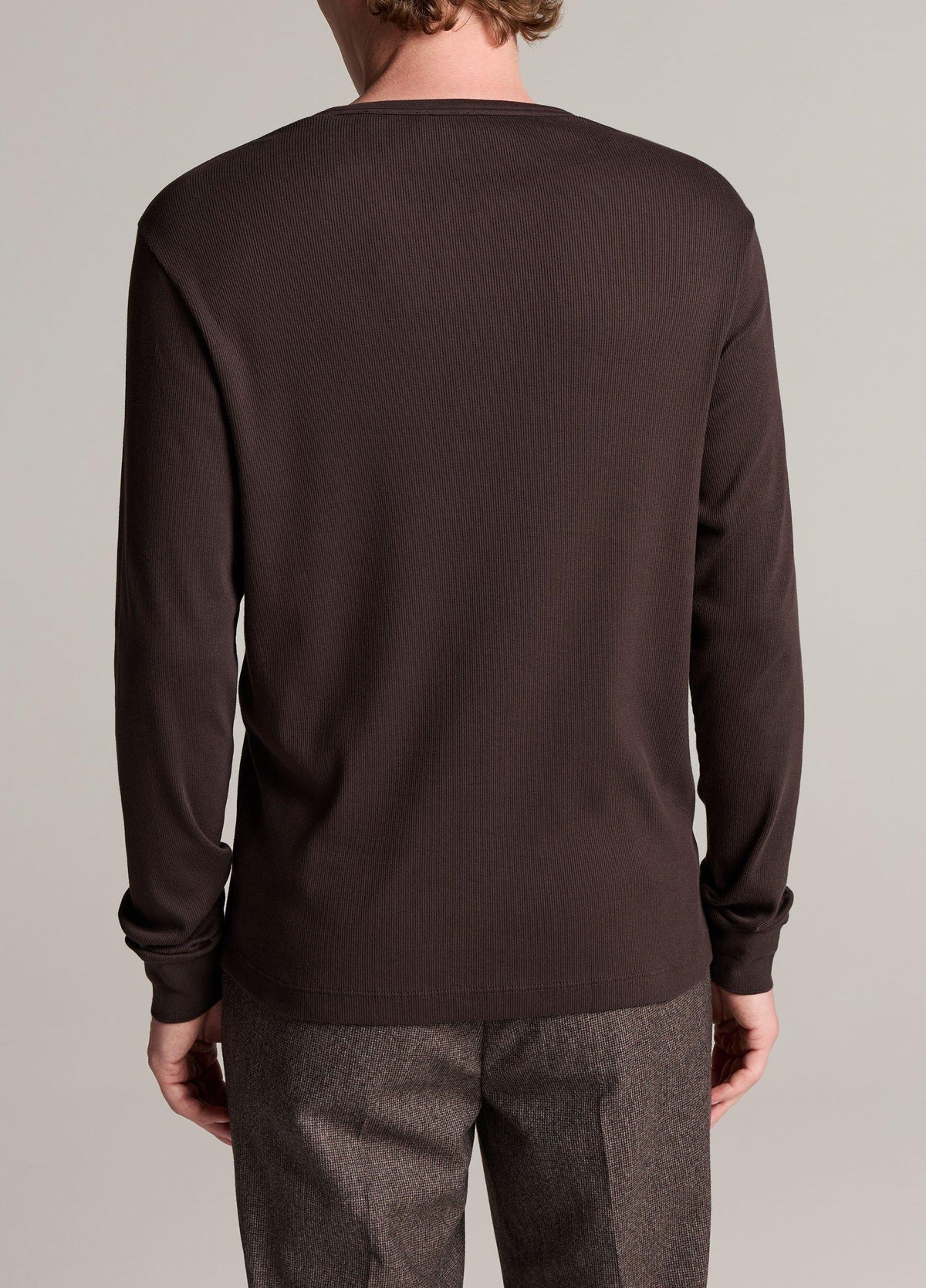 Ribbed Cotton Henley - US 6054