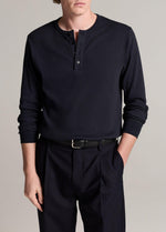 Ribbed Cotton Henley - US 3188
