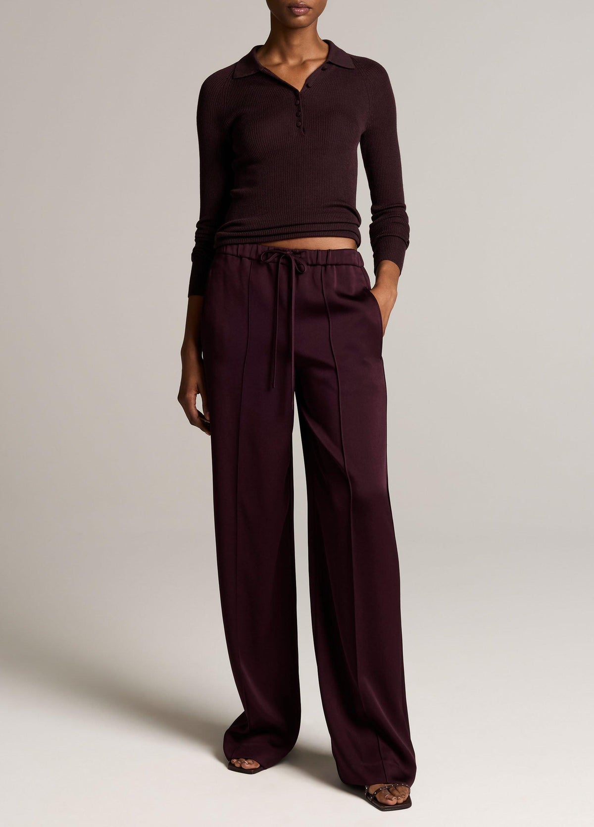 Ribbed Italian Wool-Silk Polo Sweater - US 6462