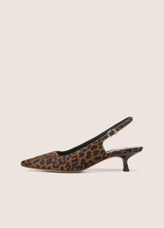 Sabra Leopard-Print Calf Hair Slingback Heel - US 8080