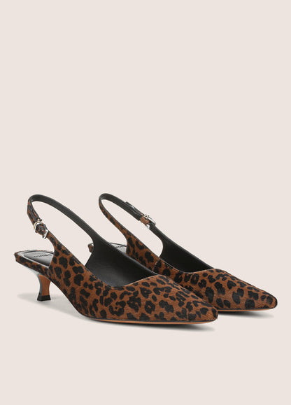 Sabra Leopard-Print Calf Hair Slingback Heel - US 8080