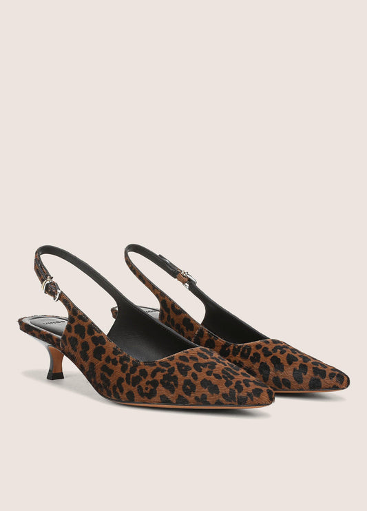 Sabra Leopard-Print Calf Hair Slingback Heel - US 8080