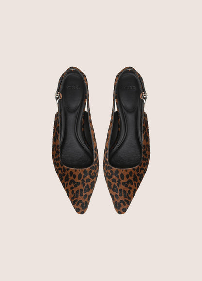 Sabra Leopard-Print Calf Hair Slingback Heel - US 8080
