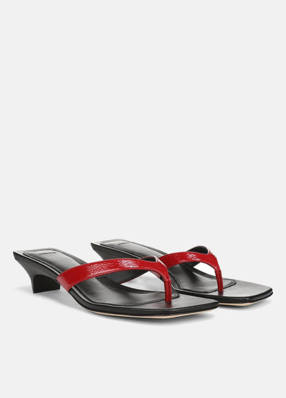 San Juan Patent Leather Heeled Thong Sandal - US 6066