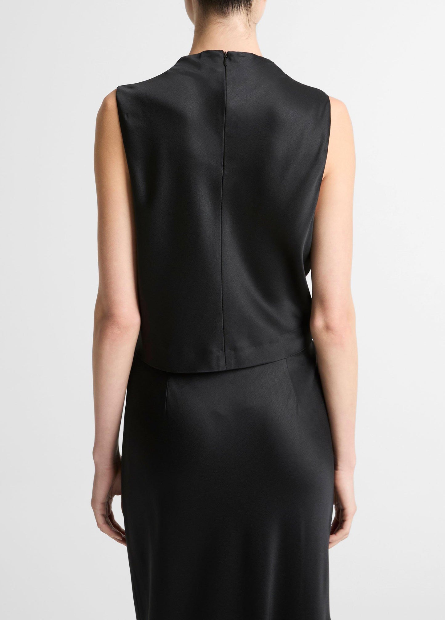Satin Cropped Cowl-Neck Top - US 8207
