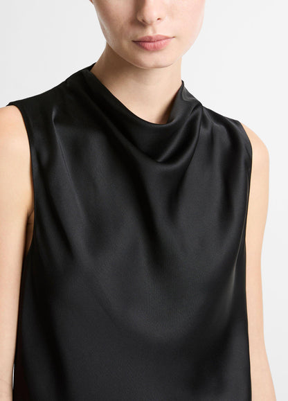 Satin Cropped Cowl-Neck Top - US 8207