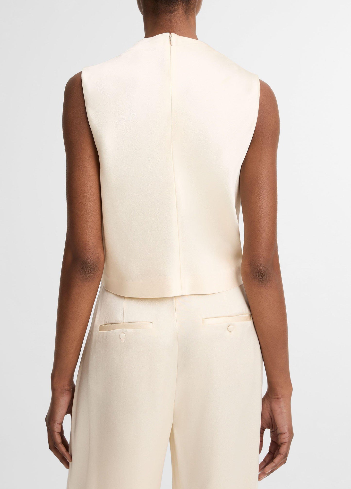 Satin Cropped Cowl-Neck Top - US 5309