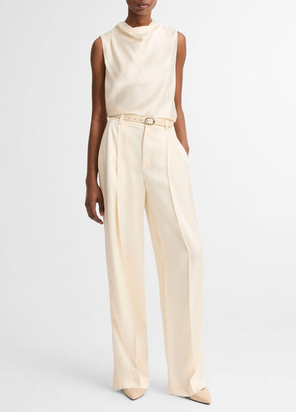 Satin Cropped Cowl-Neck Top - US 5309