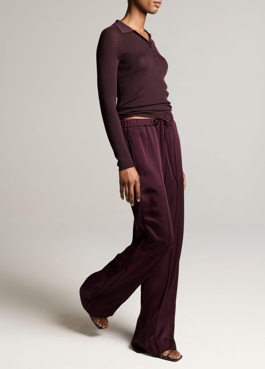 Satin Mid-Rise Drawstring Pant - US 2875
