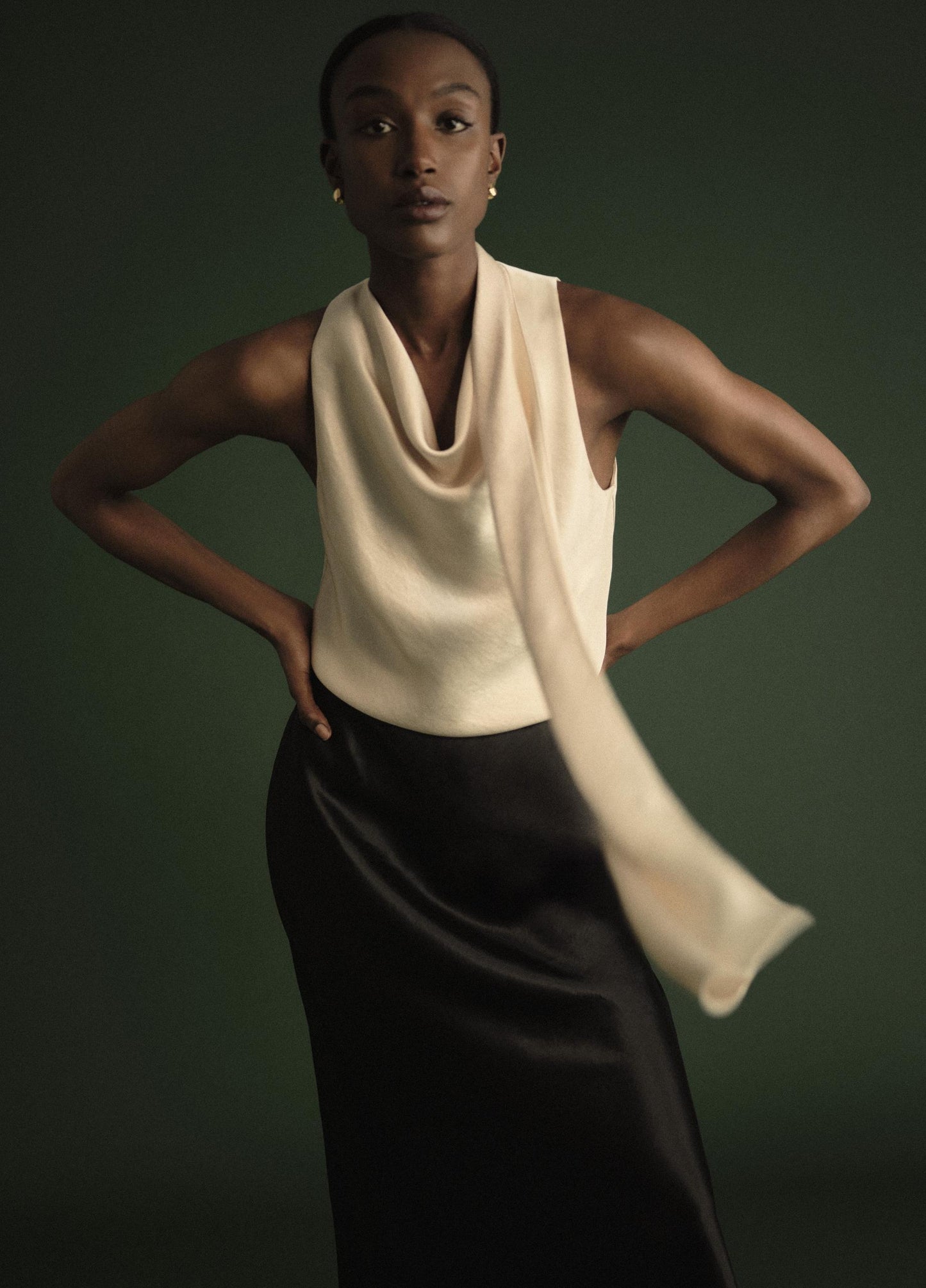 Satin Scarf Top - US 7743