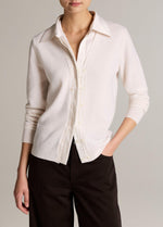 Satin-Trimmed Cashmere Collared Cardigan - US 0093