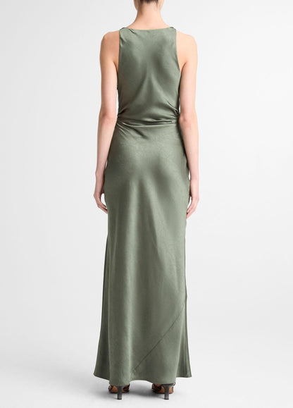 Satin Twist-Shoulder Dress - US 3520