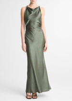 Satin Twist-Shoulder Dress - US 3520