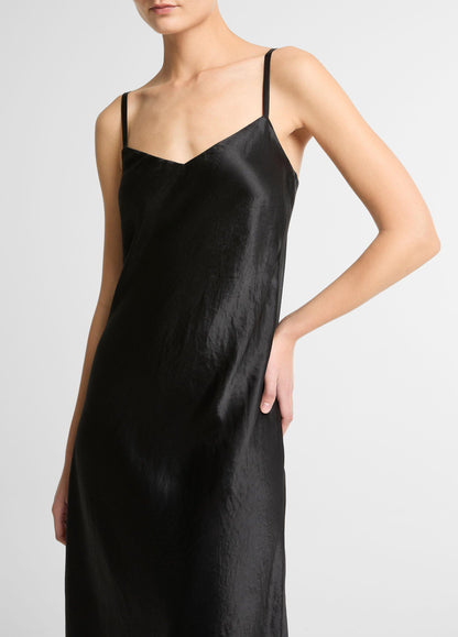 Satin V-Neck Slip Dress - US 2122