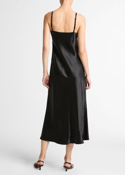 Satin V-Neck Slip Dress - US 2122