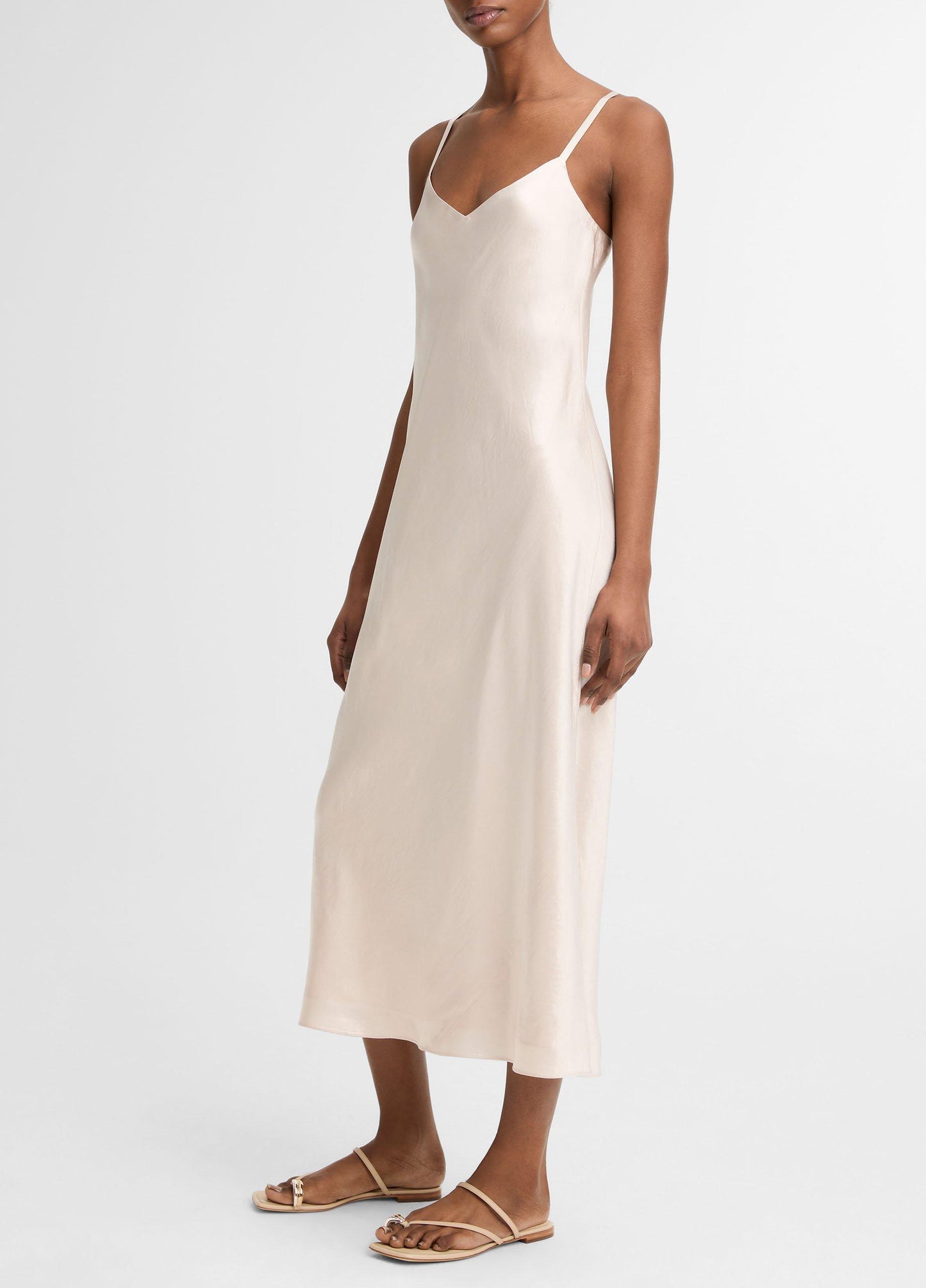 Satin V-Neck Slip Dress - US 8312