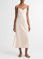 Satin V-Neck Slip Dress - US 8312