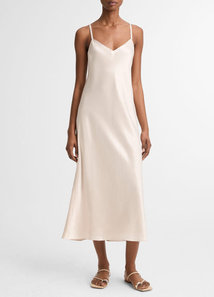 Satin V-Neck Slip Dress - US 8312