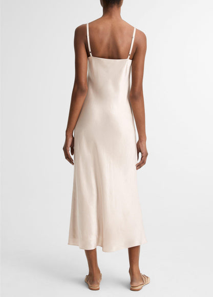 Satin V-Neck Slip Dress - US 8312