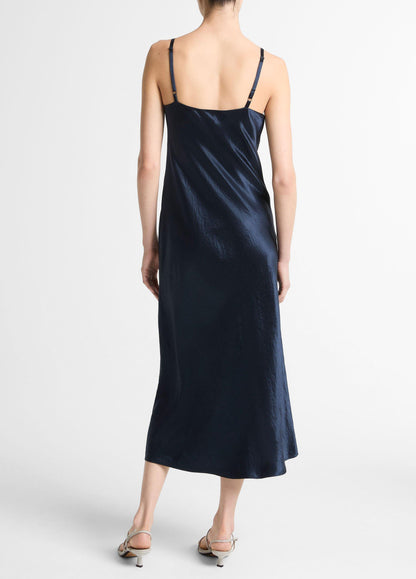 Satin V-Neck Slip Dress - US 8361