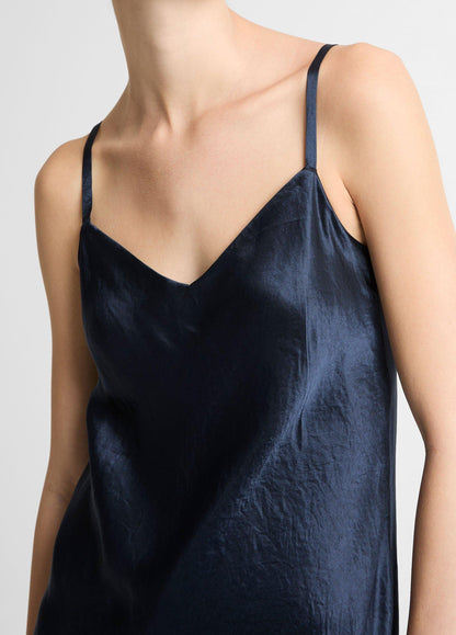 Satin V-Neck Slip Dress - US 8361