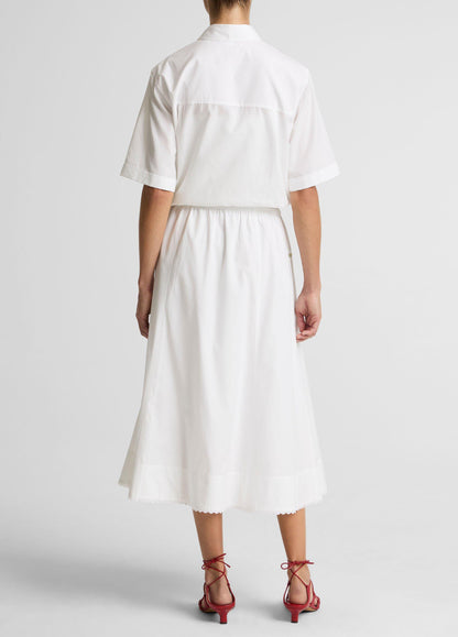 Scallop-Detail Cotton Midi Skirt - US 6463
