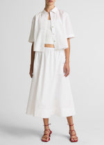 Scallop-Detail Cotton Midi Skirt - US 6463