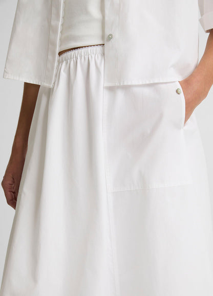 Scallop-Detail Cotton Midi Skirt - US 6463