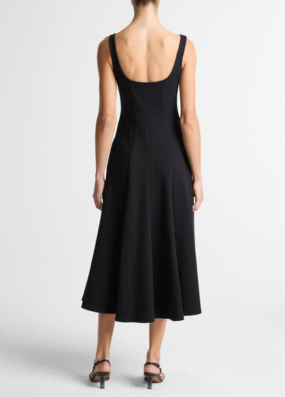 Seamed Cotton-Blend Square-Neck Dress - US 7257