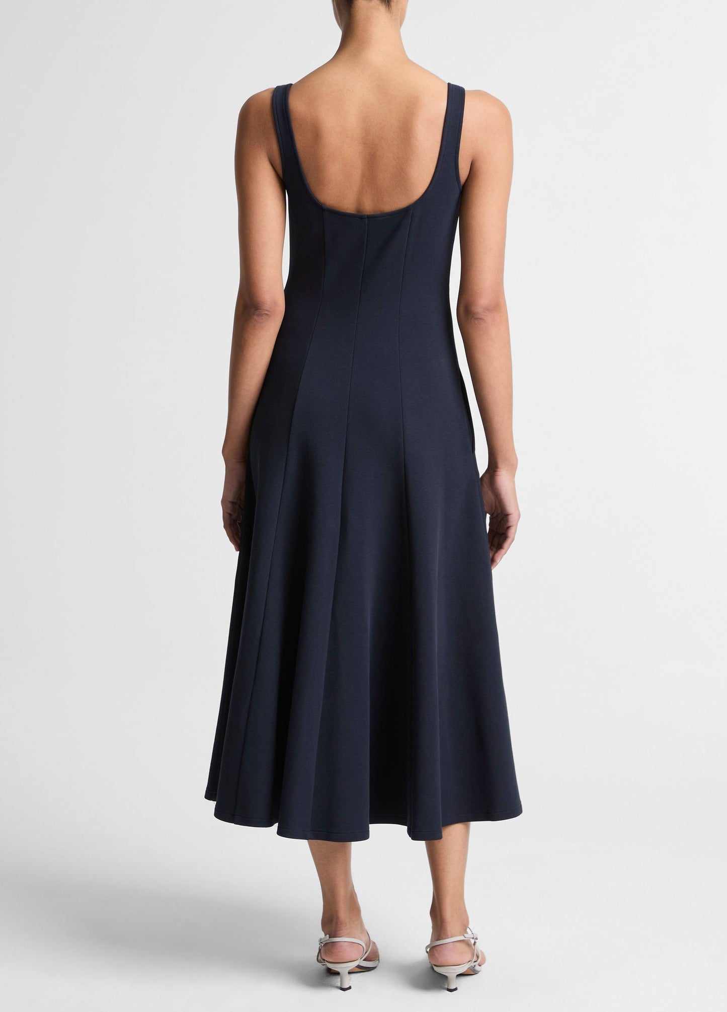 Seamed Cotton-Blend Square-Neck Dress - US 5349